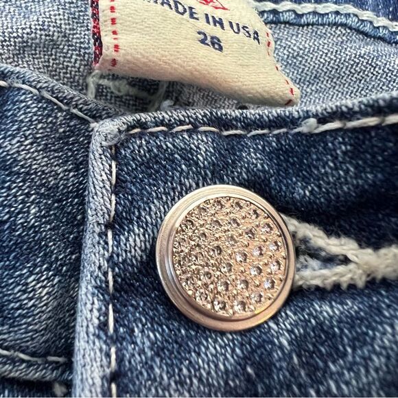 True Religion Jeans Swarovski Crystal World Tour Patch Size 26 - Picture 5 of 16